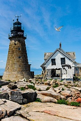 Keeper's House Destroyed by Storms by Stone Lighthouse